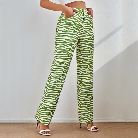 Pantalon Zippé Rayé Zébré