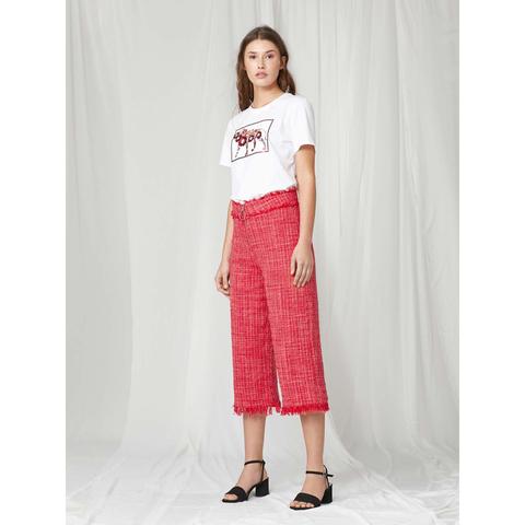 Pantalón Cropped Tejido Fantasía