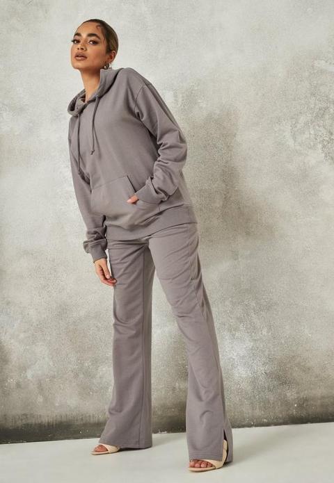 Grey Hoodie And Flare Trousers Co Ord Set, Grey