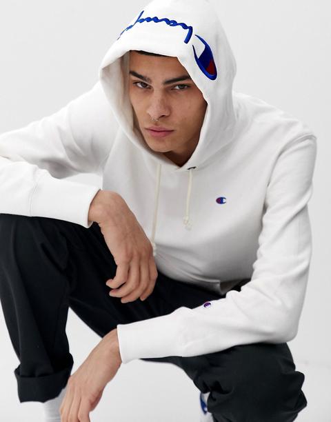 Resonate Hælde St Champion Hoodie With Logo Hood In White from ASOS on 21 Buttons