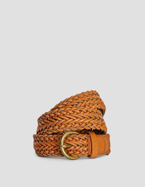 Ceinture Basique Tressée Camel Clair