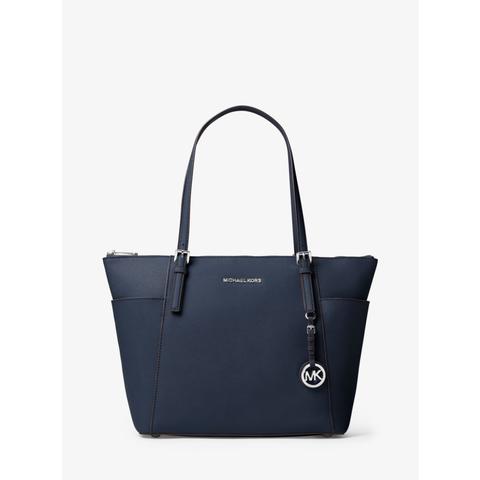 Bolso Tote Jet Set Grande De Piel Saffiano Con Cremallera Superior
