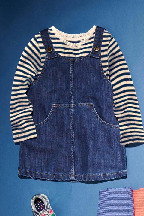 next girls denim pinafore