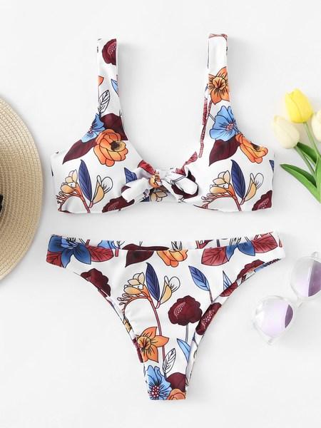 Set Di Bikini Con Stampa Di Fiore
