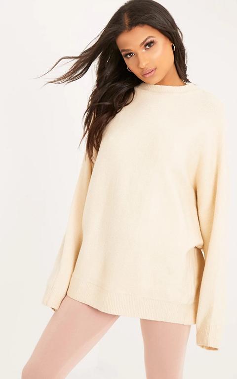 Raysa Beige Oversized Knitted Jumper