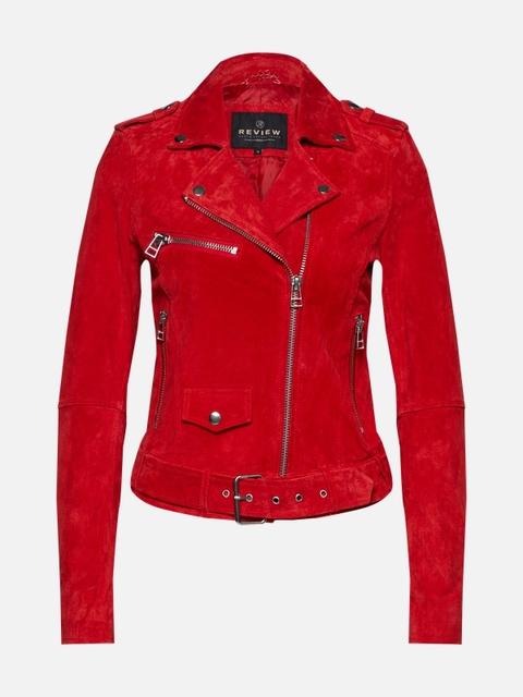 Lederjacke 'belted Velours'