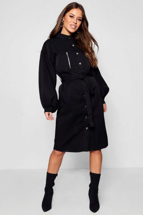 Petite Volume Sleeve Utility Trench Coat