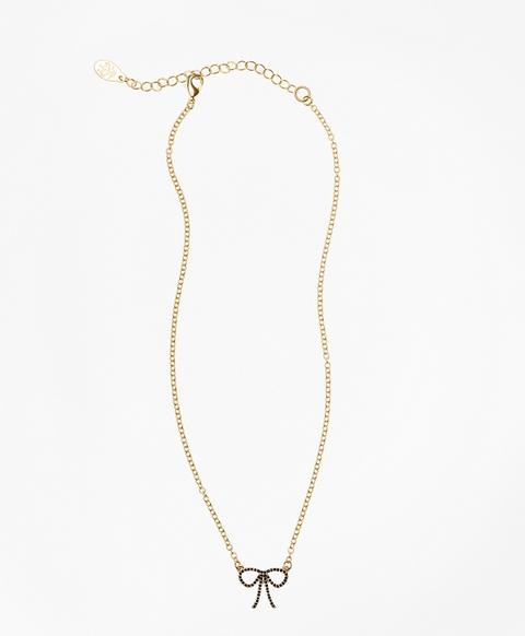 Crystal Pave Bow Necklace