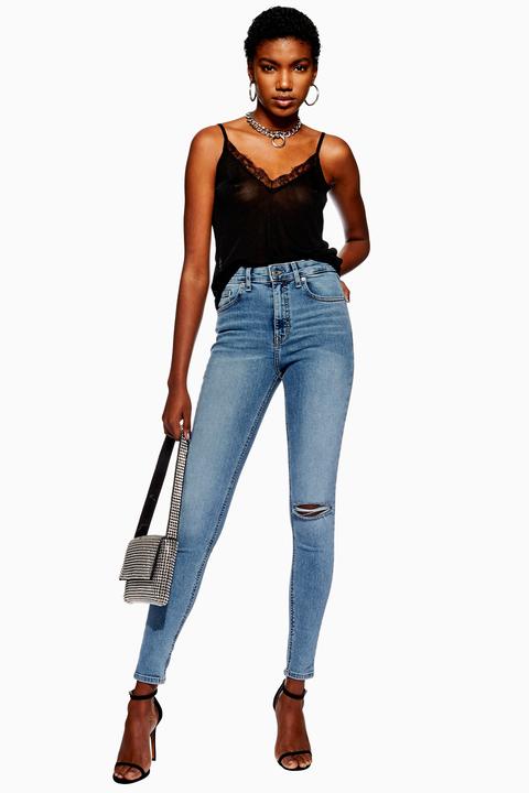 Womens Bleach Wash Ripped Jamie Jeans - Bleach Denim, Bleach Denim