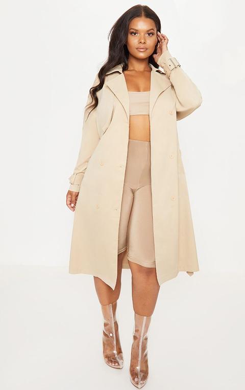 Plt Plus - Trench Coat Gris Pierre, Gris Pierre