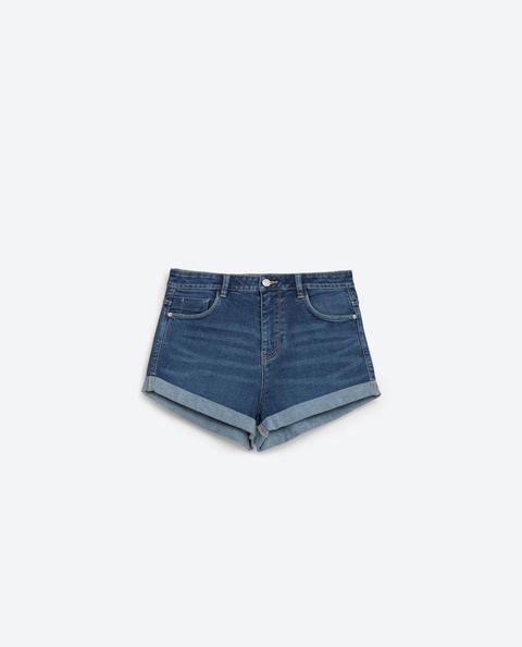 Short Denim Tiro Alto