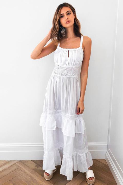 Womens Right Tier Right Now Broderie Maxi Dress