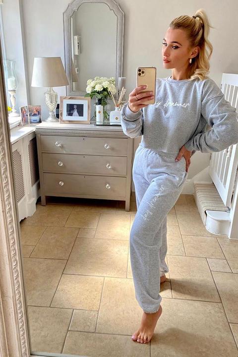 Grey Joggers - Billie Faiers Grey Marl 'day Dreamer' Slogan Joggers