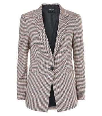 Black Check Button Front Blazer
