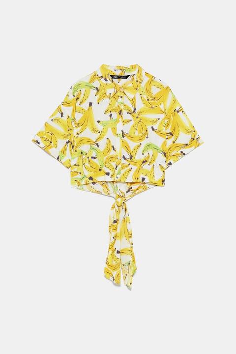 Banana Print Shirt from Zara on 21 Buttons