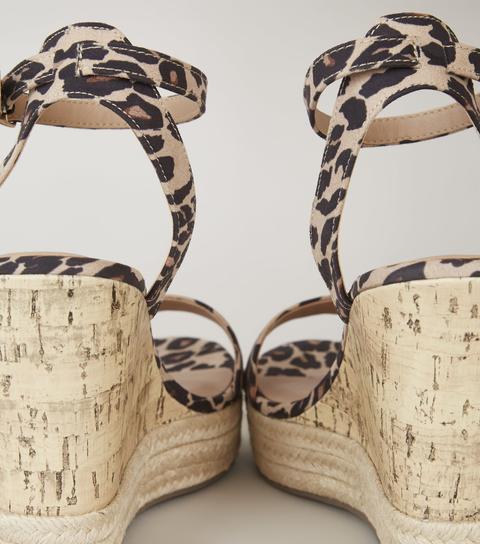 new look leopard print wedges
