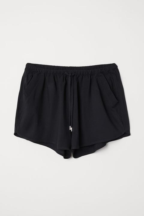 H & M - Shorts Corti In Viscosa - Nero