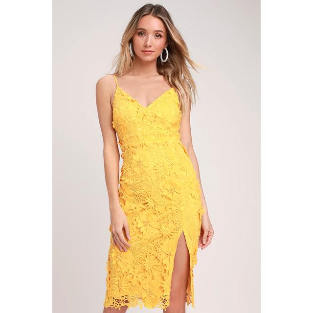 lulus yellow midi dress