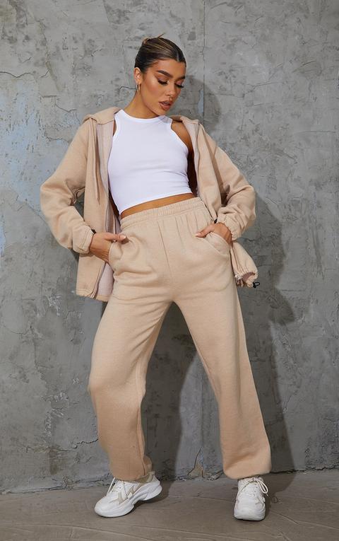 Stone Oversized Wide Leg Toggle Hem Joggers