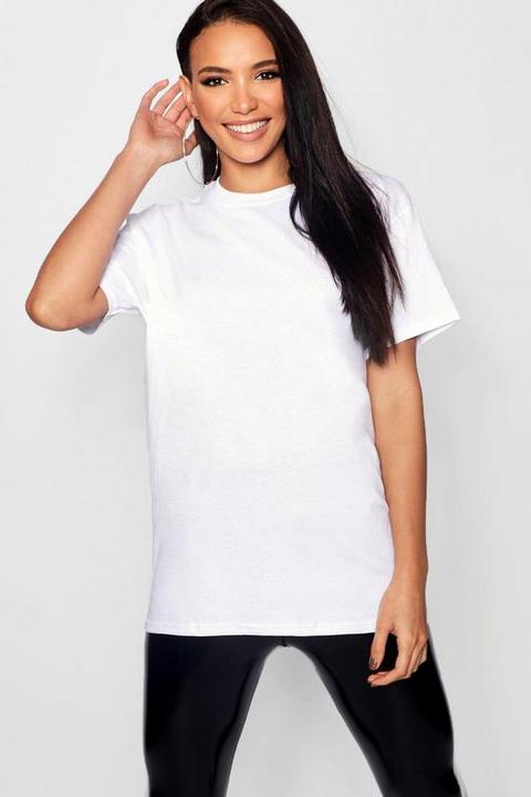 T-shirt Boyfriend Oversize Basique - Blanc - L, Blanc
