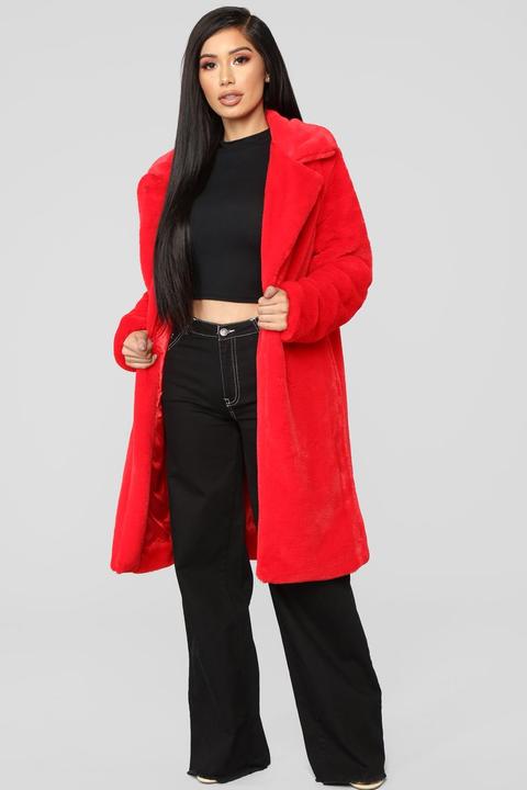 fashion nova red coat