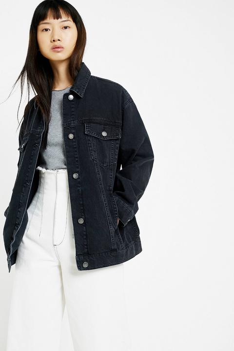 Cheap Monday Upsize Black Denim Trucker Jacket - Womens M