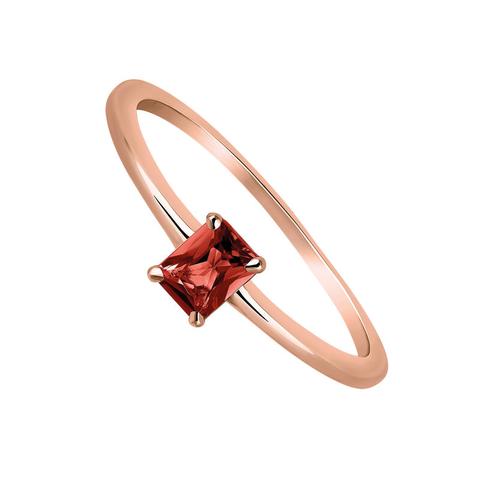 Rose Gold Solitaire With Garnet