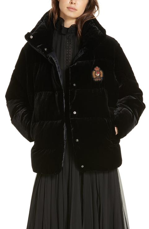 velvet down jacket