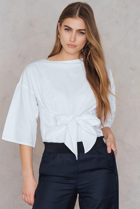 Oversized Tied Waist Top White