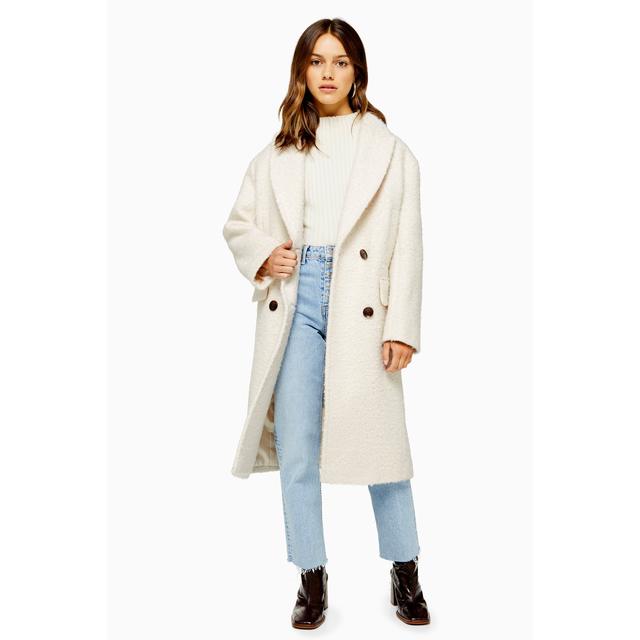 Ivory deals boucle coat