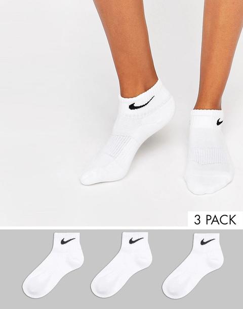 Pack De 3 Pares De Calcetines Tobilleros Acolchados Blancos De Nike