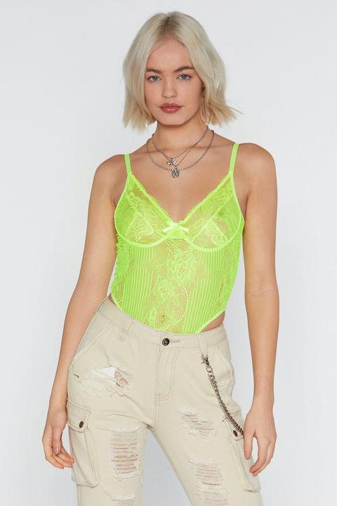 Womens Lace Orders Neon Cupped Bodysuit