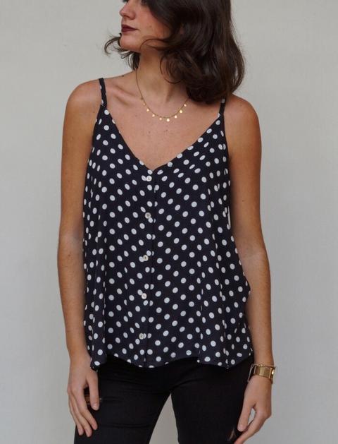 Top De Lunares Negro