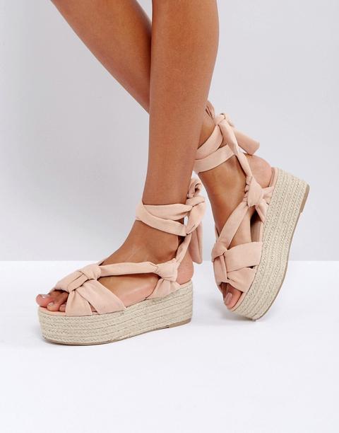 Zapatos De Plataforma Plana Tipo Alpargata Con Detalle Anudado En La Pierna Tipsy De Asos