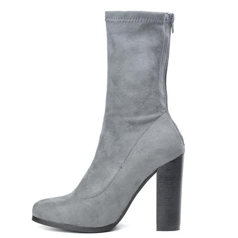 Kendall - Grey Sock Ankle Boots