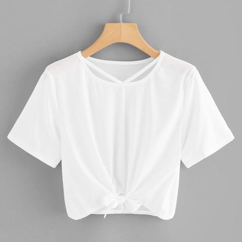 Camiseta De Manga Corta Con Nudo