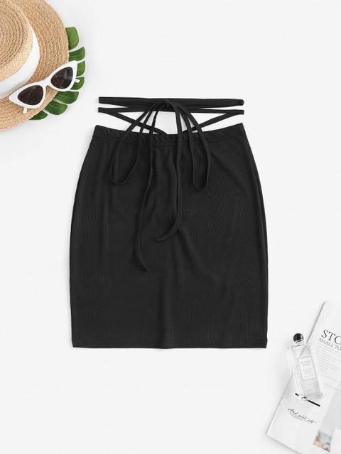 Mini Falda Bodycon Cruz Black