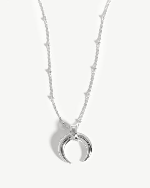 Lucy Williams Large Horn Necklace Sterling Silver