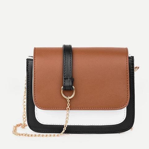 Bolso Con Solapa Color Block