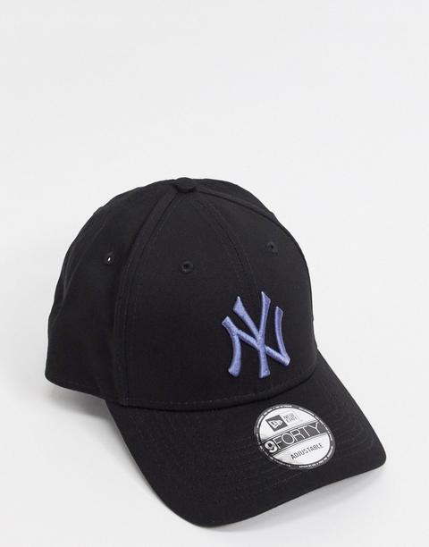 New Era 9forty Ny Cap In Black-blue