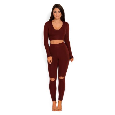 Hood For Nothing Double Layered Top In Wine