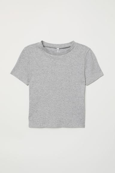 H & M - Top A Costine - Grigio