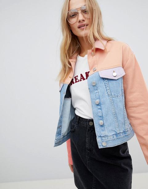 Chaqueta Vaquera Con Diseño Colour Block De Asos Design