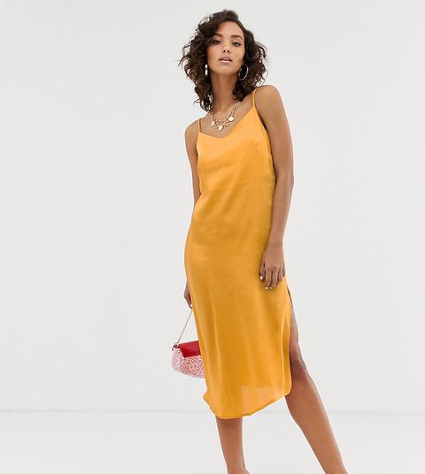 Vestido Camisola De Satén En Amarillo De Na-kd