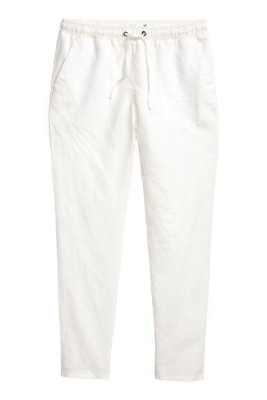 H & M - Joggers In Lino - Bianco