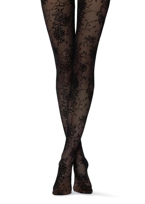 Collant Tulle Flock Floreale