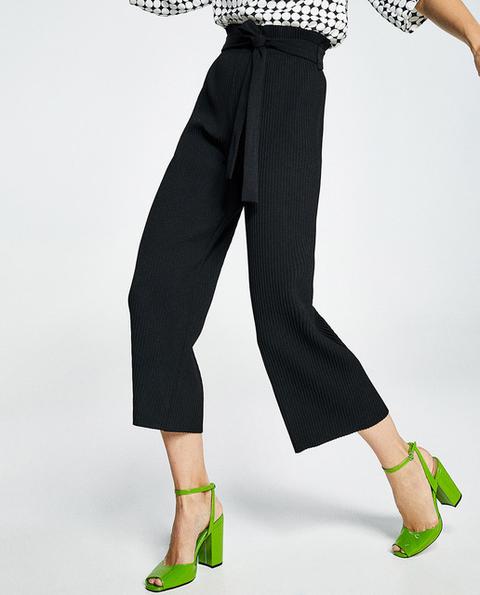 Sfera - Pantalón Fluido De Mujer Plisado Con Lazada