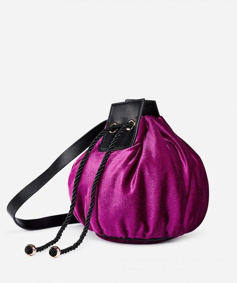 Bolso Saco Terciopelo Fucsia