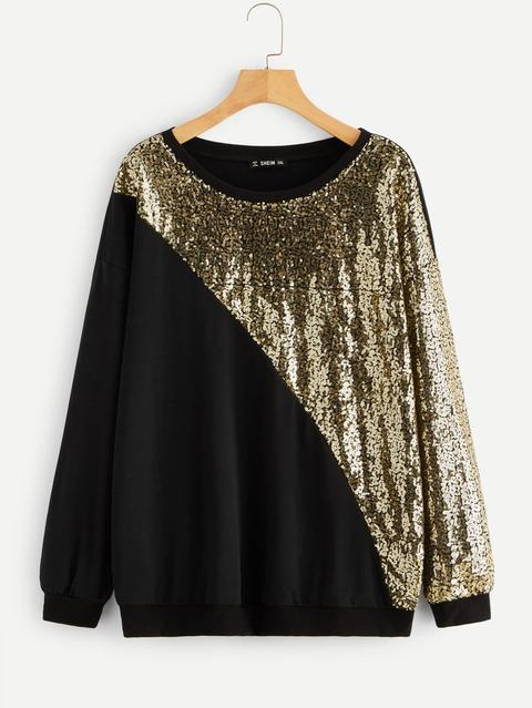 Pullover Con Fasce In Paillettes