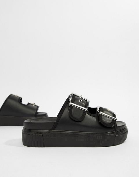 Asos Design Flooze Chunky Sliders - Black